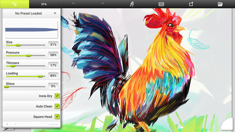 Brush presets for painting of a chicken