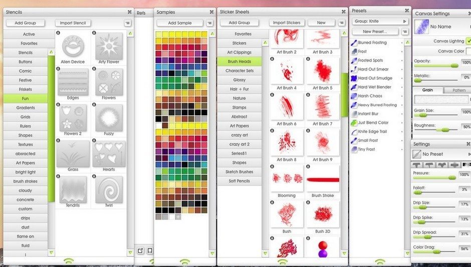 ArtRage layout and tools by Howard Barry HBCreative